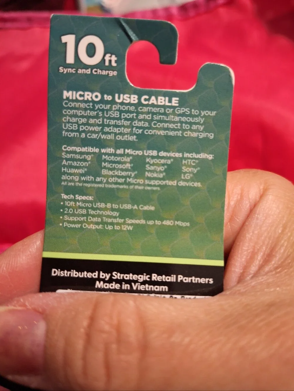 Cordzilla Micro USB B To USB A Black Micro Sync & Charge Cable NEW